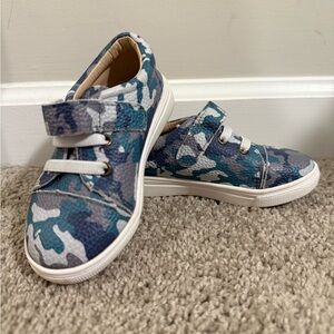Leather sneakers - blue camo